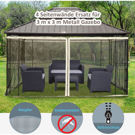Outsunny für 3x4 m Pavillon 4 Seitenteile mit