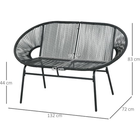 Outsunny Rattansessel mit Armlehne, Outdoor Sessel aus Polyrattan