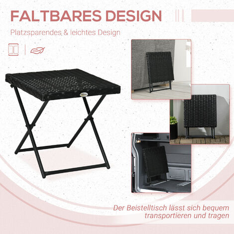 Outsunny Beistelltisch Aus Polyrattan Runder Coucht Produktbild-Vorschau 4