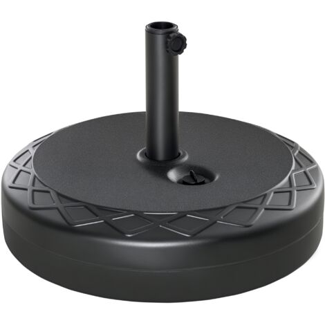 Outsunny Sonnenschirmständer bis 40 kg befüllbar Rund Schirmständer Schirmhalter, Schirmgewicht, Ständer für Sonnenschirm 38/48mm Rohrdurchmesser, für Balkon, Terasse, Garten, Schwarz