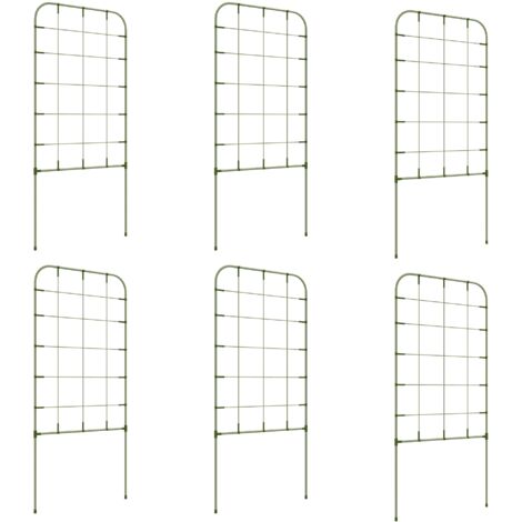 Outsunny 6er-Set Rankhilfe, Pflanzenhalter, Rankgitter, Gartenpflanze Stützstangen, Gartenspaliere für Kletterpflanzen, Balkon, Stahl, Grün, 40 x 90 cm (1/5)