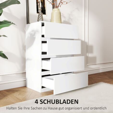 HOMCOM Kommode Sideboard mit 4 Schubladen Schrank aus Stoff modern ...