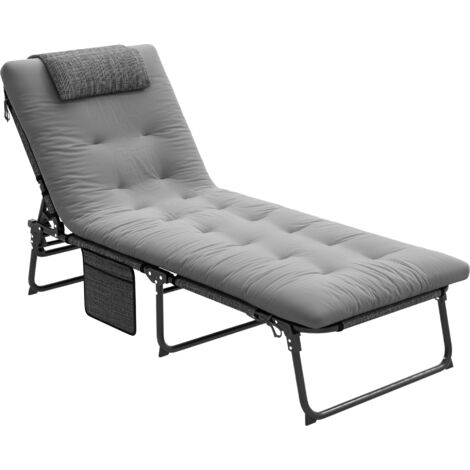 Outsunny Transat Gartenliege faltbar mit 4-fach verstellbarer Rückenlehne (84G-391V00GG) grau ab 55,92 € | Preisvergleich bei