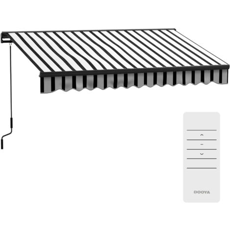 Aluminium Gelenkarmmarkise 4m X 3m Mit Handkurbel - Wasserdichte  Balkonmarkise Sonnenschutz Dunkelgrau