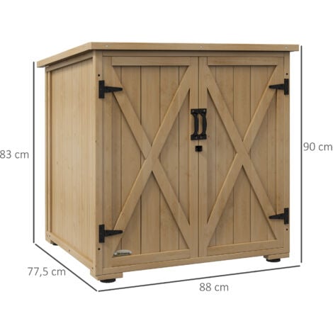 Outsunny Gartenschrank Holz, Geräteschrank, Outdoor wetterfest
