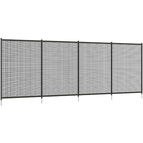Outsunny Teichzaun, 365 x 126 cm Gartenzaun, 4er Set Dekorative Poolzaun mit Fuß Steckzaun für Terrasse, Balkon, Mesh, Schwarz