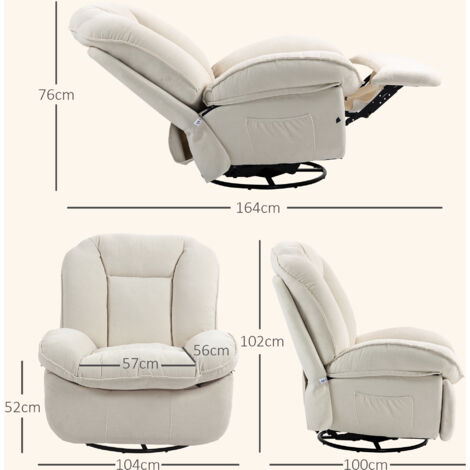 HOMCOM Relaxsessel Mit Liegefunktion - Drehbar & Schaukelnd Bis 150kg