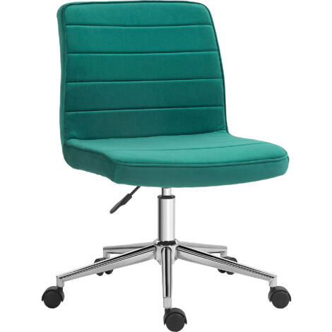 HOMCOM Bürostuhl Mit Samtbezug - Höhenverstellbarer Drehstuhl Mit Wippfunktion Für Homeoffice