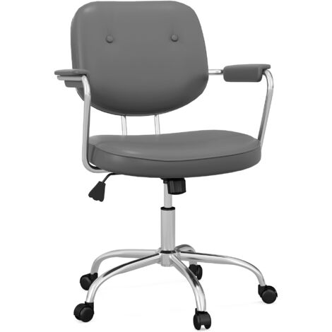 GGK Bürostuhl Grau - Ergonomischer Drehstuhl Bis 160kg, Höhenverstellbar Mit Armlehnen