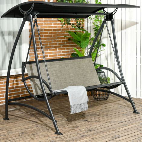 Outsunny Hollywoodschaukel 3Sitzer, Gartenschaukel mit Verstellbarem
