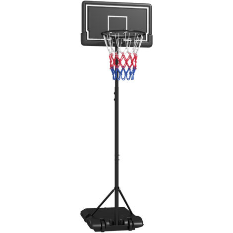 SPORTNOW Basketballkorb mit Ständer Höhenverstellbarer Basketballständer mit Rollen und bruchsicherem Rückwand, 182-213 cm Basketball-Backboard-Ständer, für Erwachsene, Stahl