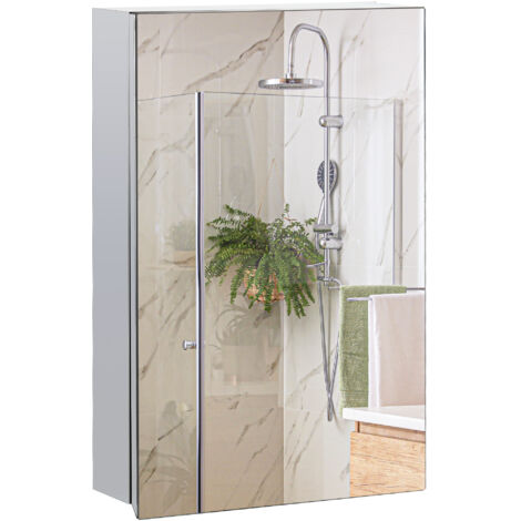 HOMCOM Badezimmerschrank 100cm - Schlanker Schrank Mit 2 Schubladen & 3 Ebenen