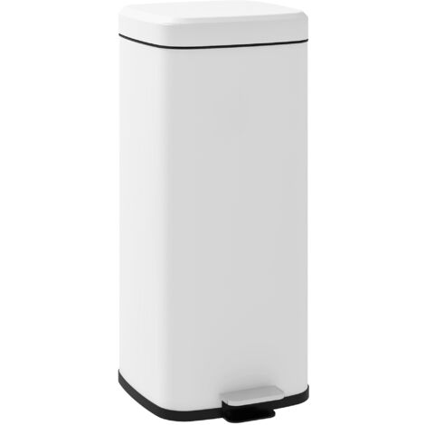 HOMCOM Mülleimer 30L Treteimer Kosmetikeimer Abfalleimer mit Deckel und Fußpedal, Müllbehälter mit Inneneimer, für Wohnzimmer, Büro, Metall, 28 x 35 x 63,5 cm