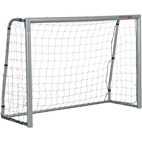 SPORTNOW Fußballtor mit PE-Netzgewebe, Fußball-Tor für Kinder und Erwachsene, 240 x 85 x 160 cm, Stahl, PE, für Garten, Fußballtraining, Grau