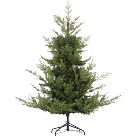 HOMCOM Künstlicher Weihnachtsbaum 150 cm, Breiter künstlich Tannenbaum mit 1290 Spitzen Christbaum Weihnachtsdeko inkl. Metallständer für drinnen (1/5)
