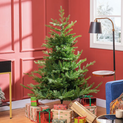 HOMCOM Knstlicher Weihnachtsbaum 150 cm, Breiter knstlich Tannenbaum mit  1290 Spitzen Christbaum Weihnachtsdeko inkl. Metallstnder fr drinnen