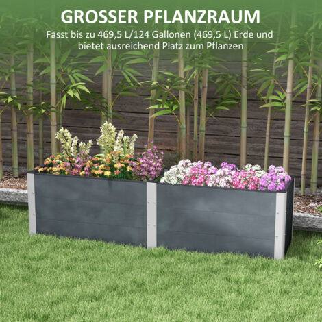 Outsunny Hochbeet Aus Metall 150x62x30cm - Pflanzkasten Für Garten & Balkon