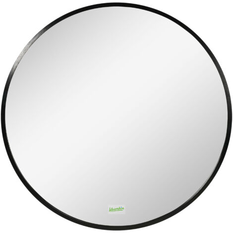 XDCXYD Beleuchteter Spiegelschrank 70cm - Rundes Badezimmer Spiegelkabinett Schwarz