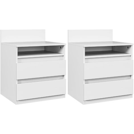 Fixwal Nachttische 2er-Set Mit Schublade & Ablage - Rustikal Braun, Holz-Metal-Design Für Schlafzimmer & Wohnzimmer