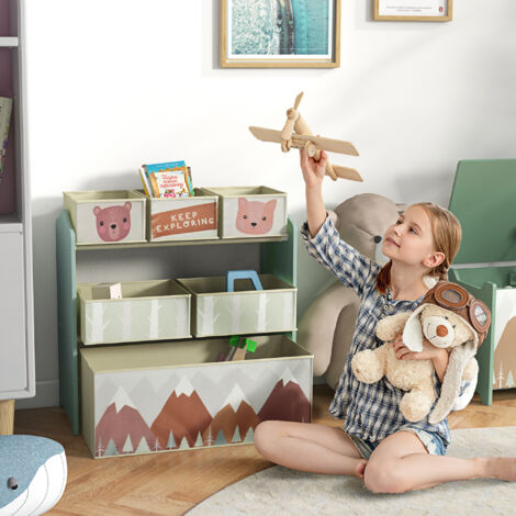 WOODJOY ® Bücherregal Kinder zur Spielzeug Aufbewahrung