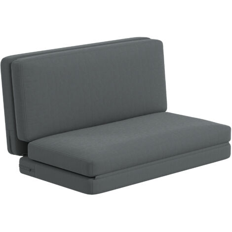 HOMCOM 3 in 1 Schlafsessel klappbar Schlafsofa mit Bettfunktion Samtoptik umwandelbar Gästebett Klappsessel Klappmatratze Bodensessel für Wohnzimmer Schlafzimmer Dunkelgrau