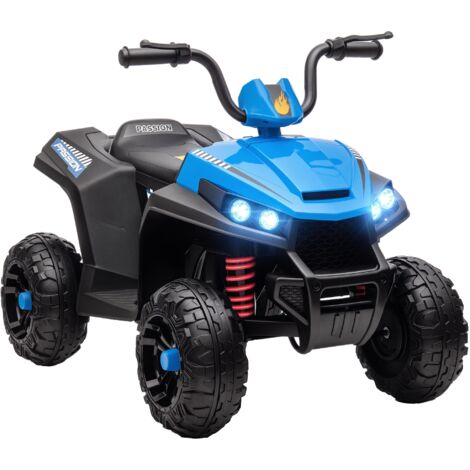 AIYAPLAY Elektro Quad für Kinder 12V Kinderquad mit 4-Rad-Federung, MP3-Musikplayer, Kinderfahrzeug mit Scheinwerfer, Vorwärts- und Rückwärtsgang, für 3-5 Jahre Kinder, 5 km/h, Metall, Blau