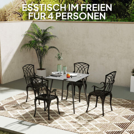 Runde Tischplatte 80 Cm – Metallo-Dekor, Wetterfest, Hitzebeständig, Gastro-Qualität, Für Garten, Terrasse Und Balkon