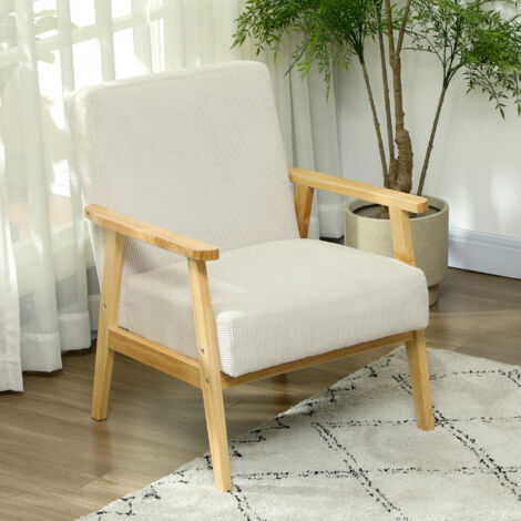 HOMCOM Sessel Loungesessel Mit Armlehne Lendenkissen Für Schlafzimmer