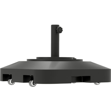 Outsunny Sonnenschirmständer bis 25 kg befüllbar Schirmständer mit Rollen, Quadratisch Schirmhalter, Schirmgewicht, Ständer für Sonnenschirm Ø38/48 mm, für Balkon, Terasse, Garten, Schwarz