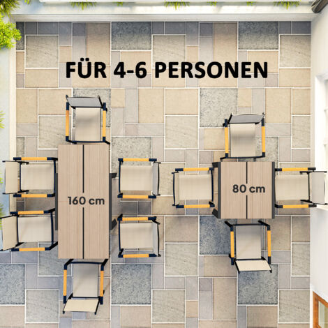 Outsunny Gartentisch Mit Holzoptik, Für 4-6 Personen  Balkontisch Aus Aluminium 1 St Wetterfest Terrassentisch 120x70 Cm Fuer Garten Balkon Schwarz S0he10pn