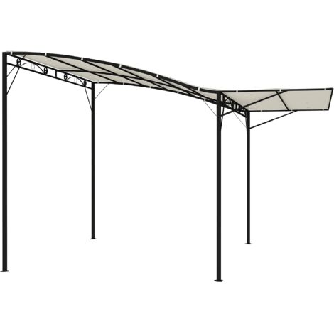 Outsunny Pergola Pavillon 3x2,5m Stahl Wasserabweisend Sonnenschutz mit verstellbares Dach Wandmontage Gartenpavillon freistehend Terrassenüberdachung Überdachung für Garten Balkon Cremeweiß