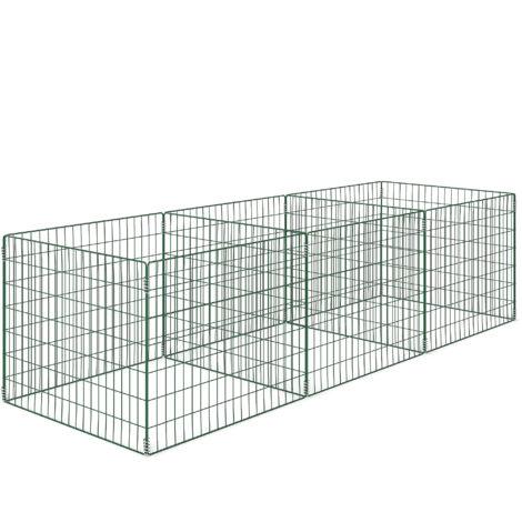 Outsunny Komposter 1680 Liter, 270 x 90 x 70 cm 3-teilig Schnellkomposter aus Stahl, wetterfest Thermokomposter mit offenem Gitterdesign, Gartenkomposter, Kompostbehälter für Garten, Küchen, Balkon (1/5)