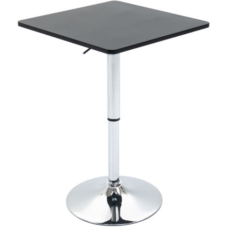 HOMCOM Bartisch Höhenverstellbar Stehtisch mit Drehbar Tischplatte, Rutschfest Küchentisch für Wohnzimmer, Esszimmer, Schwarz, 60 x 60 x 69-91 cm (1/5)