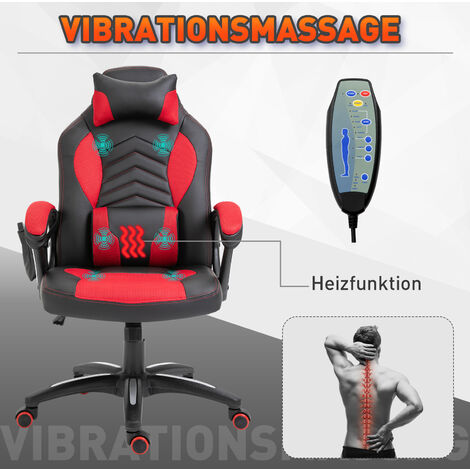 HOMCOM Bürostuhl Massagesessel Massagefunktion Mit 6 Vibrationspunkte ...