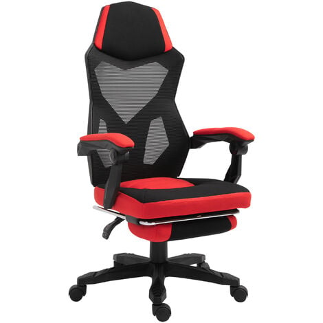 Froadp Gaming Stuhl Massage Bürostuhl Ergonomisch 136 kg Belastbarkeit  Komfort Gepolstert Drehsessel mit Verstellbare Lendenkissen, Kopfkissen
