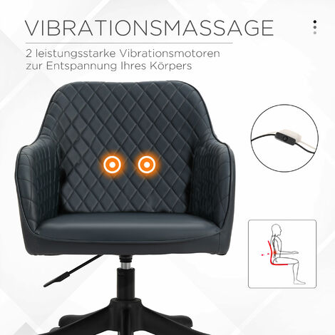 Massage Bürostuhl Drehstuhl Arbeitstuhl mit Vibrationsfunktion Samt Grau 