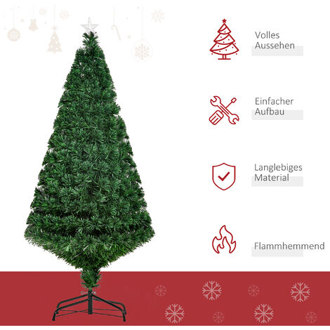Tannenbaum Weihnachtsbaum Christbaum Lichtfaser 130 LEDs 120cm 7 Farben 