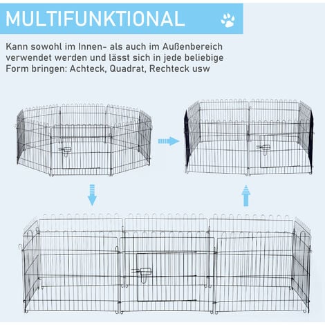Melko Welpenauslauf 8-teilig - 80x80cm Freigehege Für Welpen & Hunde