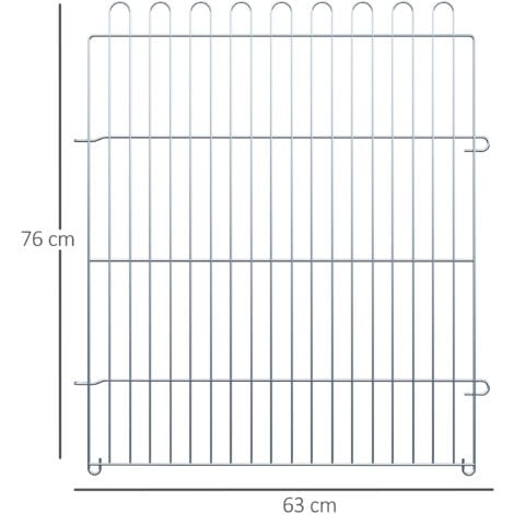 PawHut Freilaufgehege Welpenauslauf Welpenzaun Laufstall Welpengitter für Tiere 8-teilig B63 x H76 cm