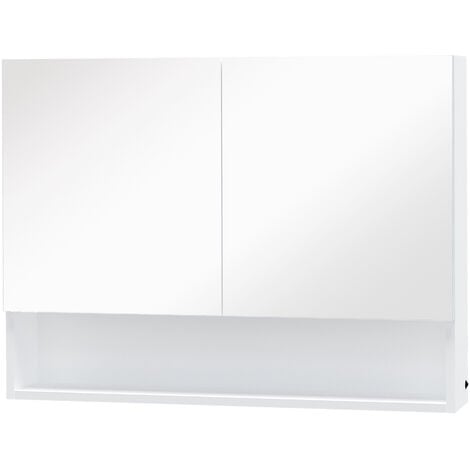 HOMCOM LED Spiegelschrank Lichtspiegel Badspiegel Badschrank Badezimmerspiegel Wandspiegel 15W (Modell 4)