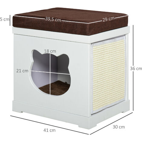 Jungengel Katzenhaus 2 Etagen MDF - 38x68x66cm Werkzeuglos Aufbau Für 1-2 Katzen