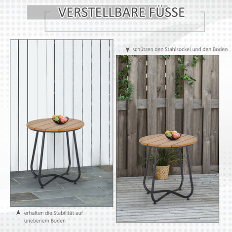 Outsunny Gartentisch Rundtisch elegant Gartenmöbel stabil verstellbare