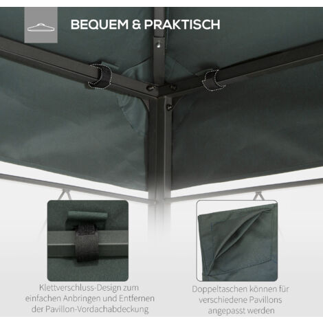 Outsunny Ersatzdach Für Pavillon 3 X 3 M Wasserabw Produktbild-Vorschau 12