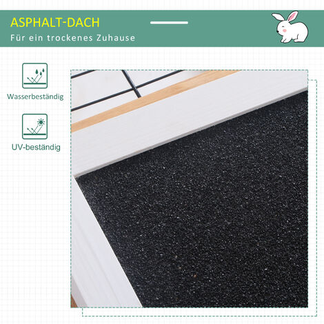 PawHut Hasenstall PawHut Holzkaninchenstall Mit Aufklappbarem Dach – Outdoor-Gehäuse 90x45x65 Cm Für Hasen Unsichtbarer Zaun Hunde