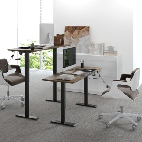 Vinsetto Höhenverstellbarer Schreibtisch Elektrisch 140 x 70 cm Computertisch mit 4 Memory-Steuerung, 4 tlg. Tischplatte, Steh-Sitz Tisch mit Anti-Kollision, Überhitzungsschutz Schwarz