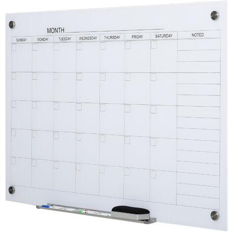 Vinsetto Whiteboard Whiteboard Kalender für Organisation Ferienpläne und Monatsplanungen inkl. 1 