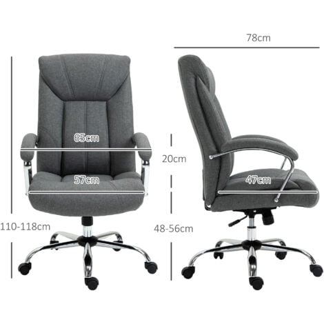 Vinsetto Bürostuhl mit Wippfunktion ergonomischer Stuhl mit gepolsterte  Armlehne Kopfstütze höhenverstellbarer Schreibtischstuhl Drehstuhl mit  Rückenlehne Nylon