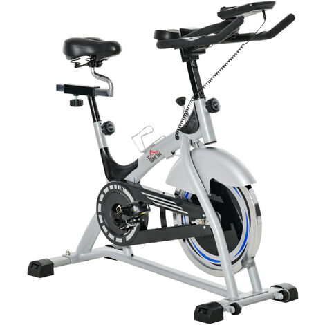 HOMCOM Fahrradtrainer Speedbike mit LCD-Monitor und 15KG Schwungrad verstellbare Widerstandsstufen bis 180KG 124 cm x 50 cm x 111 cm