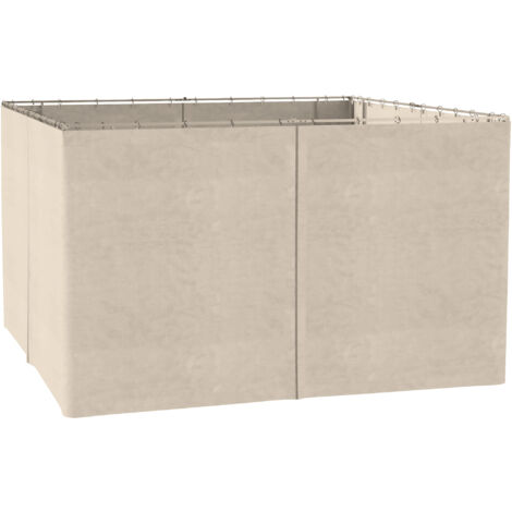 Outsunny Seitenwand 4er Set für 3x4m Pavillon Seitenteile mit Haken 352 x 205 cm Wasserdicht stabil winterfest Seitenteil Seitenwände für Partyzelt Gartenpavillon Beige