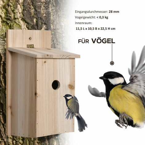 Nistkasten Aus Platanenholz Für Vögel - Wetterfest & Naturnah 20,5x15,5x15,5 Cm